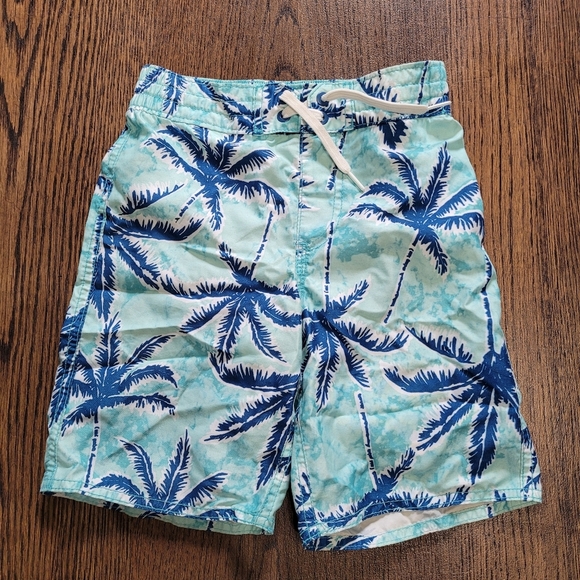 Old Navy Tropical Print Swimming Trunk Shorts Size Boys Small 6-7 - Picture 1 of 5